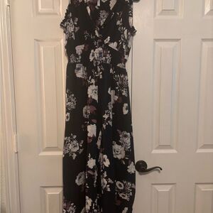 Xhilaration Black and White Sleeveless Halter Jumpsuit